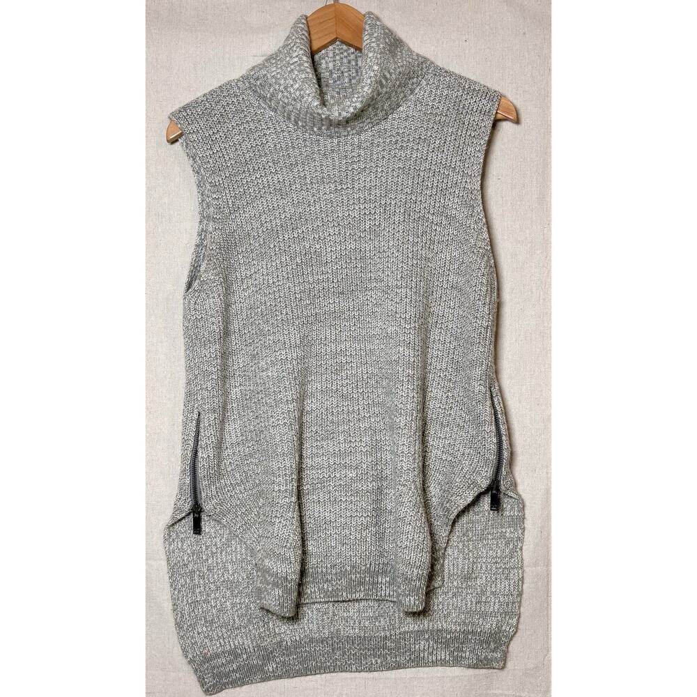 Calvin Klein Jeans Turtleneck Sleeveless‎ Long Ribbed Side Zipper Sweater Sz L